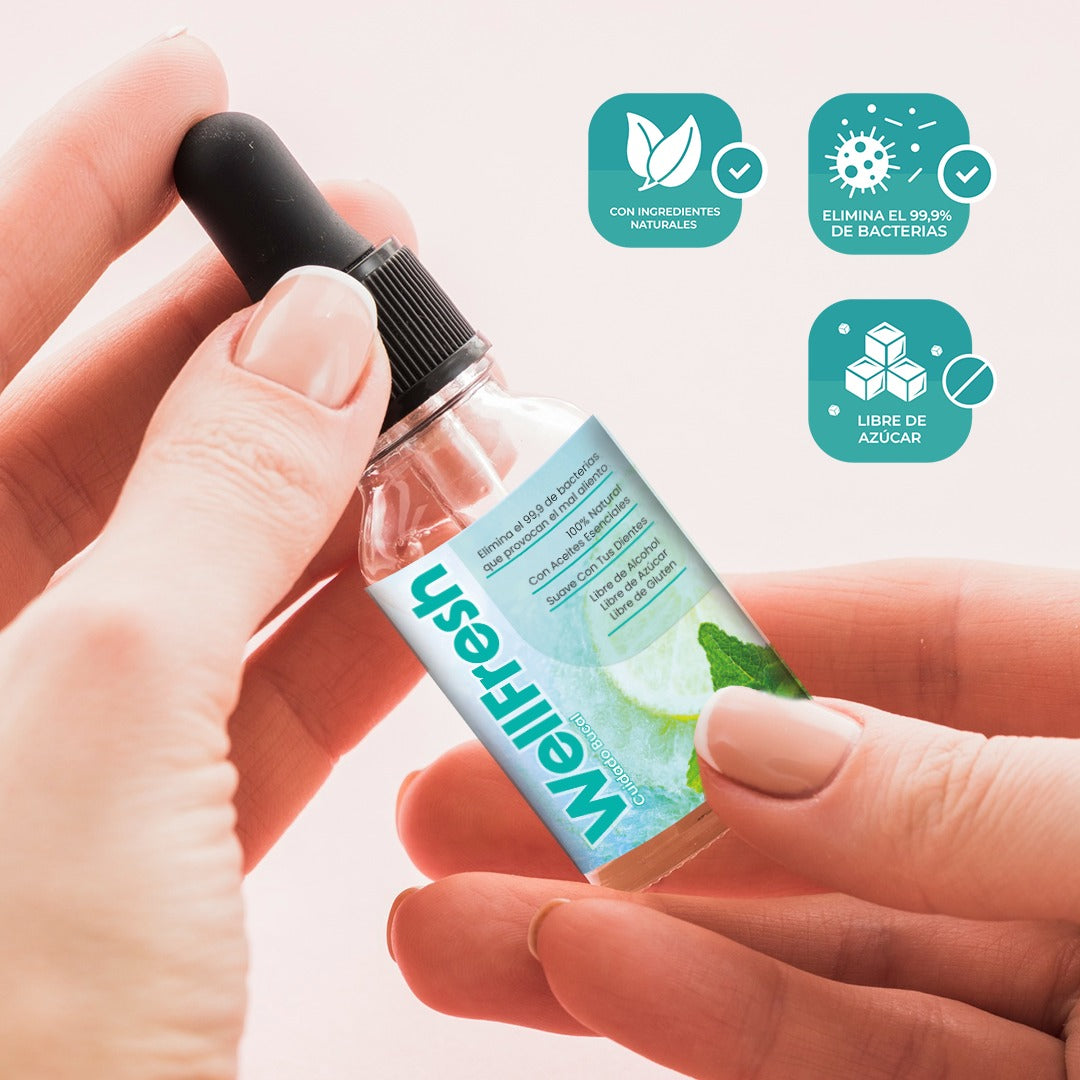 ¡ELIMINA EL MAL ALIENTO EN SEGUNDOS❄️! Wellfresh – gotas para eliminar mal aliento + ENVÍO GRATIS 🎁